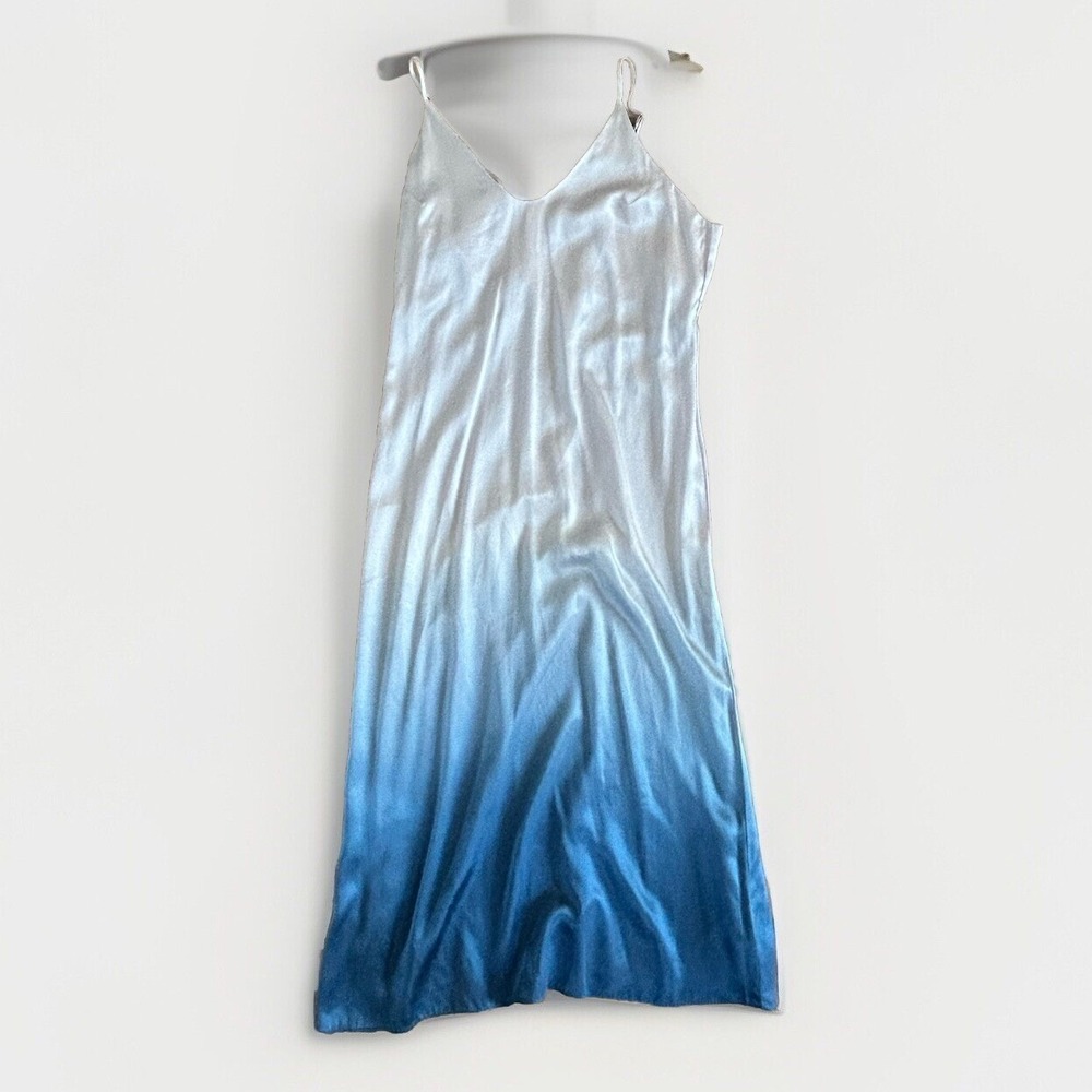 Reformation Ombré Sofia 100% Silk Slip Midi Dress Blue Lavender size 0 $278 Prom - Picture 13 of 14